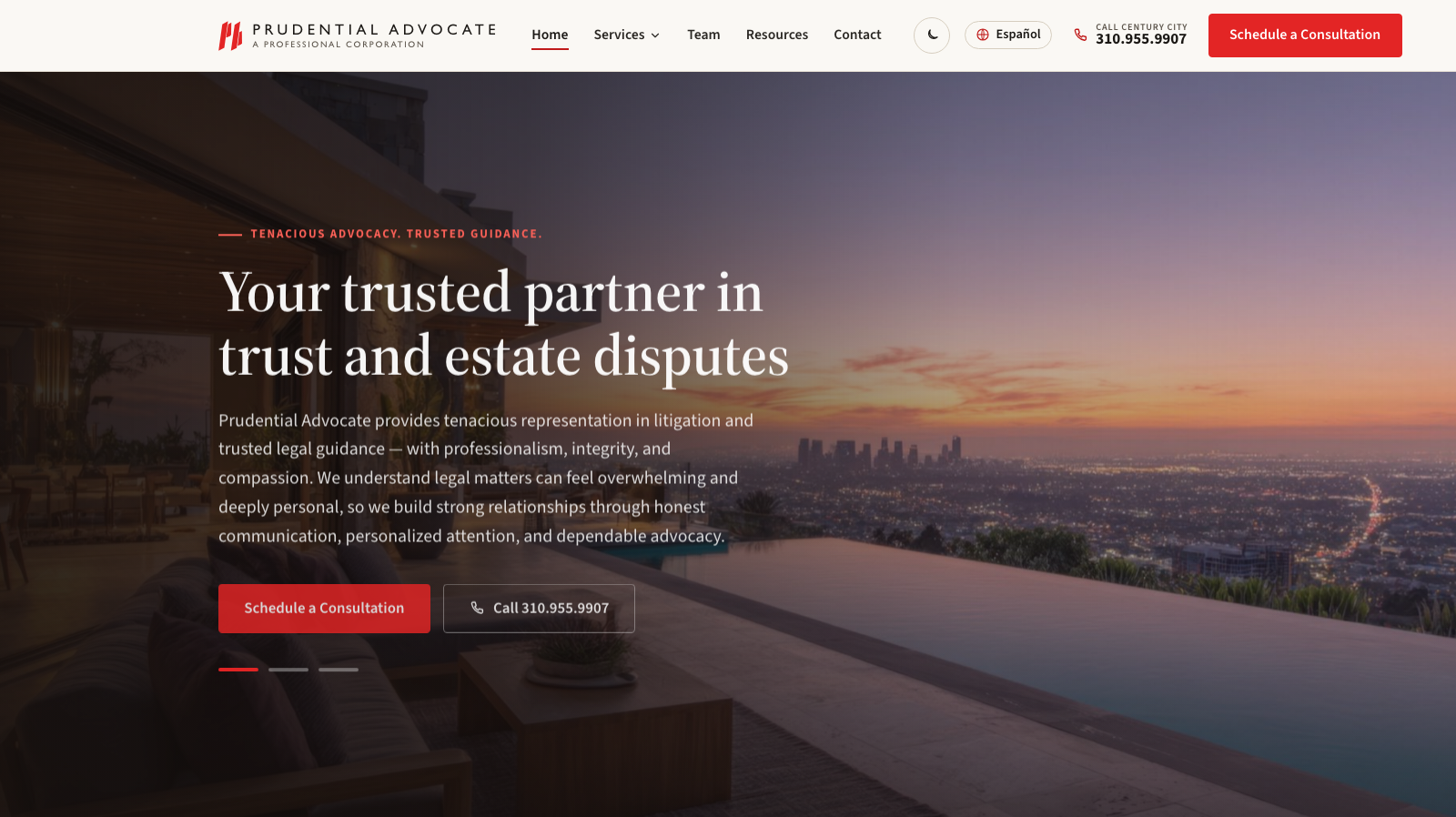 Prudential Advocate website homepage